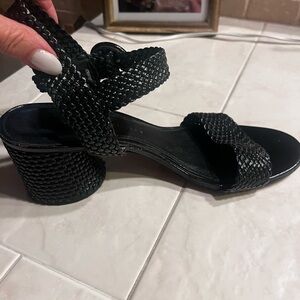 Zara  Black Woven Women's Sandals